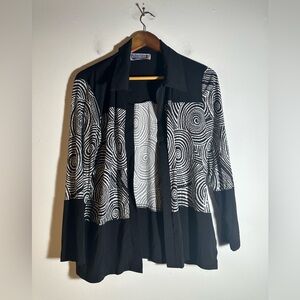 Vintage Black and White Swirl Pattern Women's Jacket